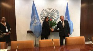 Installation de Najat M'jid nouvelle Représentante spéciale de Guterres sur la …