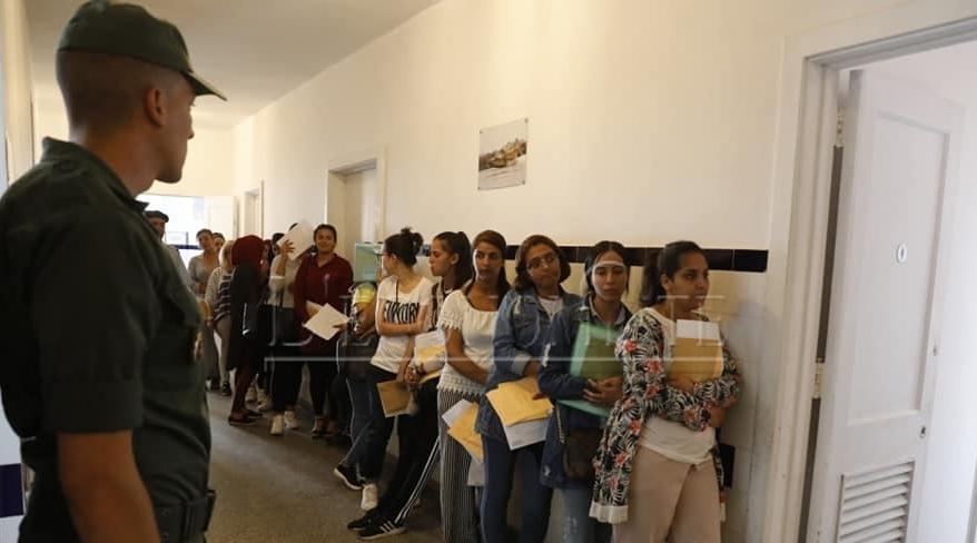 استقبال المترشحين للخدمة العسكرية بالقاعدة الجوية الثالثة بالقنيطرة
