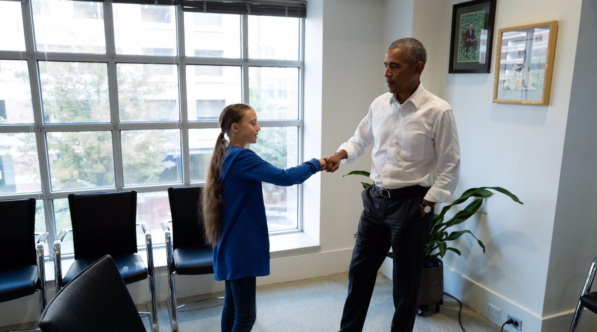 Washington : Barack Obama à Greta Thunberg « toi et moi, on forme une équipe »