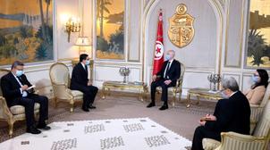 M. Bourita, porteur d'un message de SM le Roi, reçu à Tunis par le Président Ka…