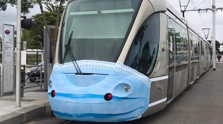 Covid-19: les trams de Rabat se mettent aussi en bavettes