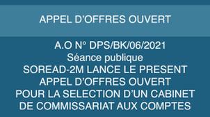 SOREAD-2M LANCE LE PRESENT APPEL D’OFFRES OUVERT POUR LA SELECTION D’UN CABINE…